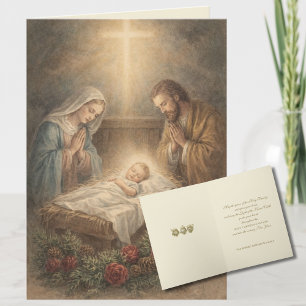 Nativity Christmas Holy Family Catholic Holiday Card