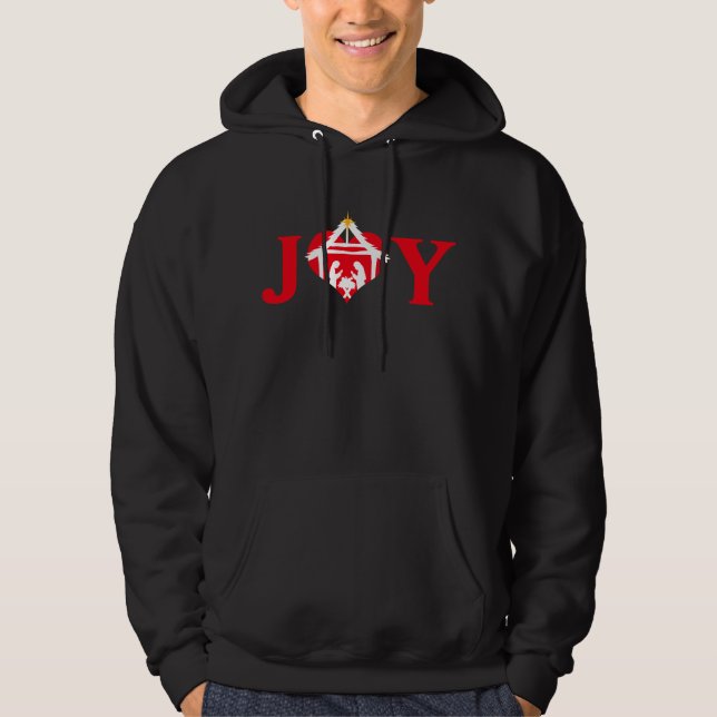 Nativity Christmas Joy Jesus Christian Religious Hoodie (Front)
