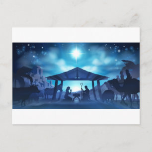 Nativity Christmas Scene Holiday Postcard