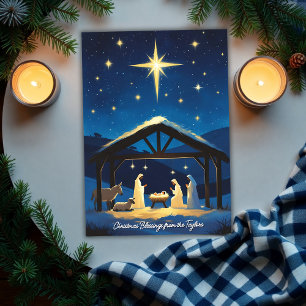 Nativity Christmas Star of Bethlehem  Bible Verse Holiday Card