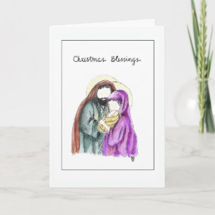 Nativity Christmas, Watercolor Print Card