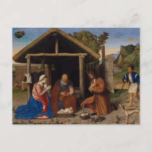 Nativity Crib Adoration of The Shepherds Christmas Holiday Postcard