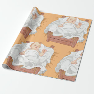 Nativity Crib Baby Wrapping Paper