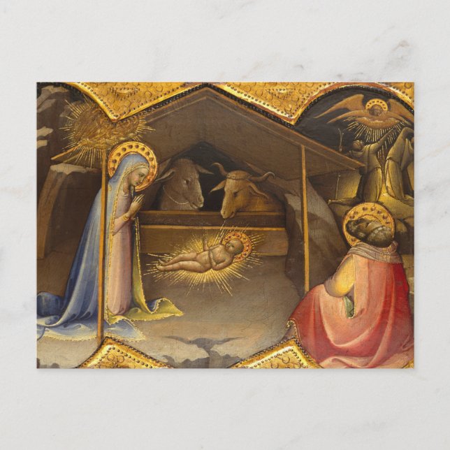Nativity Crib Blessed Virgin Mary Infant Jesus Holiday Postcard (Front)
