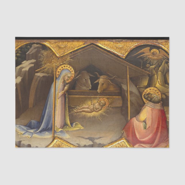 Nativity Crib Blessed Virgin Mary Infant Jesus Tissue Paper (Front)