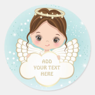 Nativity Cute Angel Holding Cloud Sticker