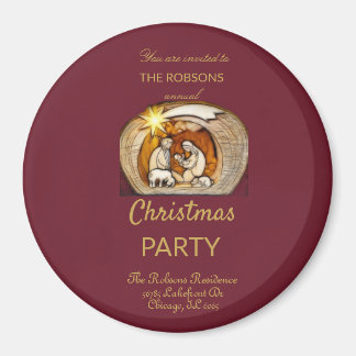 Nativity Family Christmas Party Magnet Invite