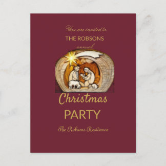 Nativity Family Christmas Party Postcard Invite