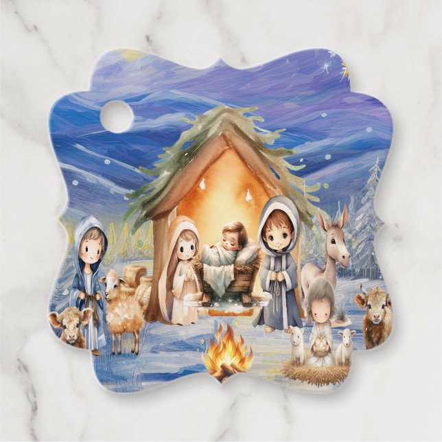 Nativity Favour Gift Tags (Front)