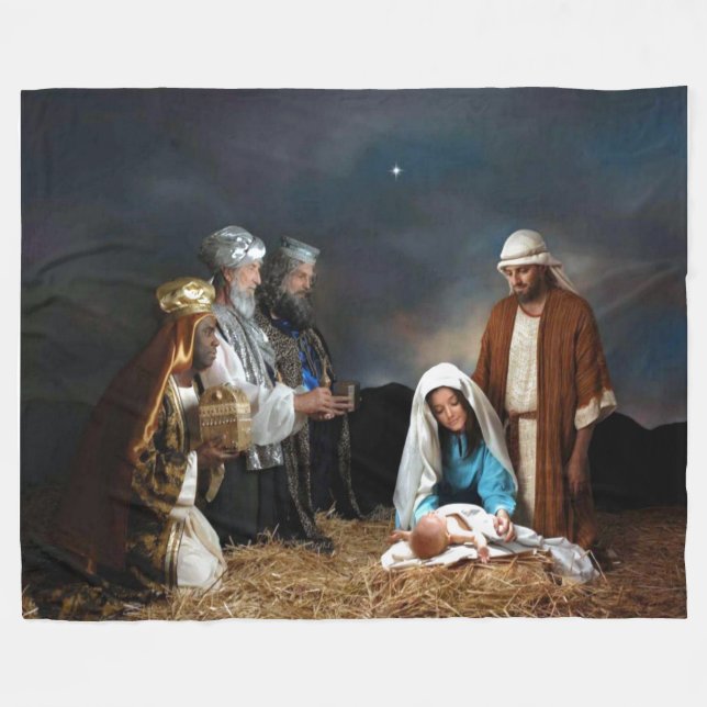NATIVITY FLEECE BLANKET (Front (Horizontal))
