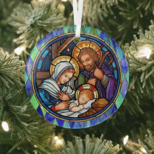 Nativity    glass tree decoration