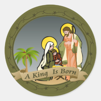 Nativity (Green) | Christmas Stickers