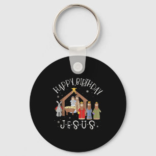 Nativity Happy Birthday Jesus Christmas Nativity C Key Ring
