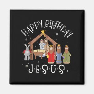 Nativity Happy Birthday Jesus Christmas Nativity C Magnet