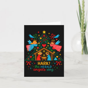 Nativity Hark The Herald Angels Sing Cute Christma Card