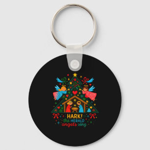 Nativity Hark The Herald Angels Sing Cute Christma Key Ring