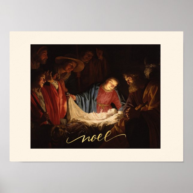 Nativity His Name Is Jesus Noel Ready To Frame Poster (Front)