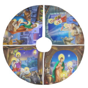 Nativity holiday Christmas tree skirt