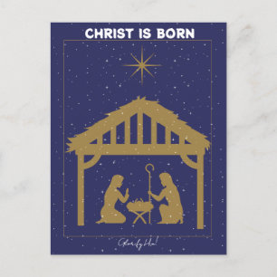 Nativity holiday postcard