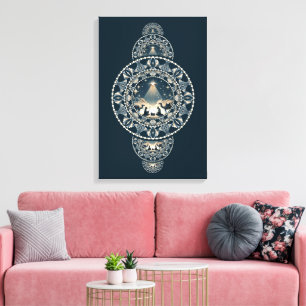 Nativity Holy Star of Wonder Ornamental Mandala Canvas Print