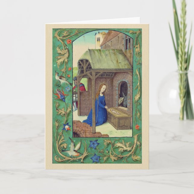 Nativity Illuminated Manuscript Christmas Card (Front)