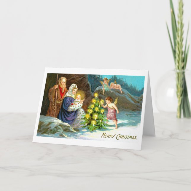 Nativity in the snow holiday card (Front)