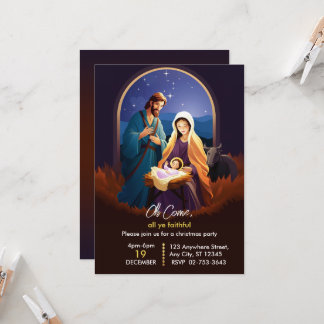 Nativity Invitation Religious Christmas Invitation