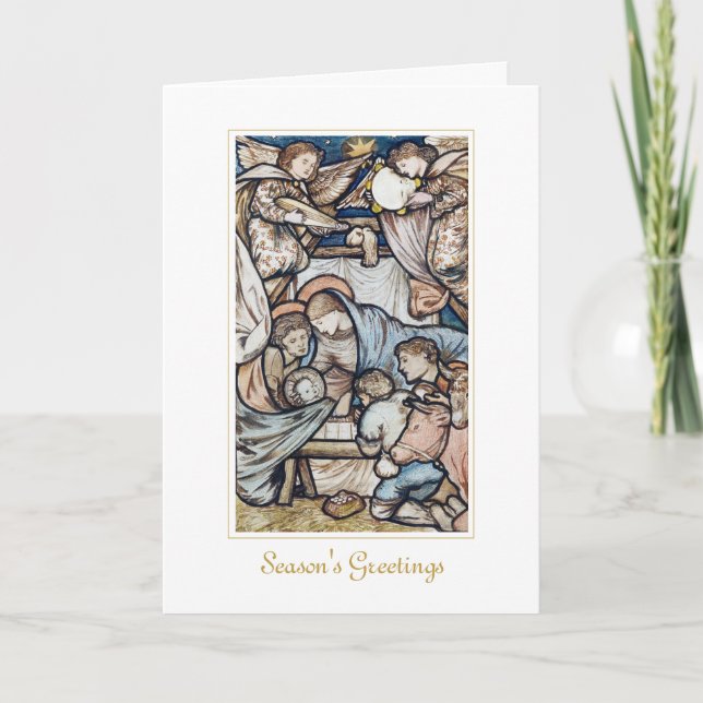 Nativity Jesus Birth Vintage Christmas Holiday Card (Front)