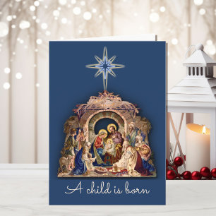 Nativity Jesus Is Born Personalise Signature Text Card