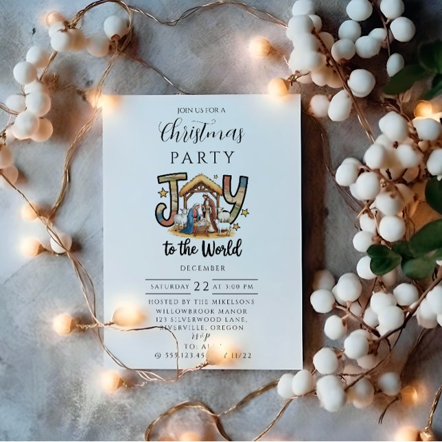 Nativity Joy to the World Christmas Invitation (Creator Uploaded)