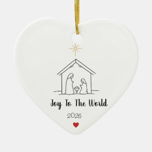 Nativity Joy to the World Christmas Ornament