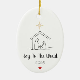 Nativity Joy to the World Christmas Ornament