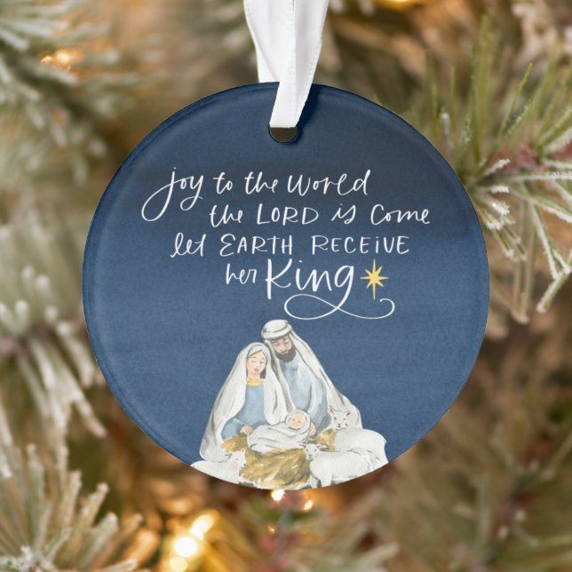 Nativity Joy Watercolor Religious Christmas Ornament (Tree)