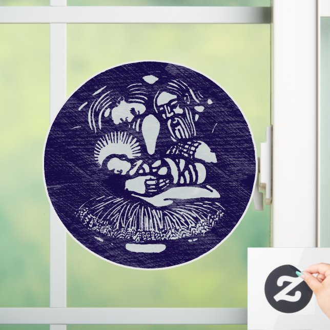 Nativity Letterpress Medallion Window Cling (Home)
