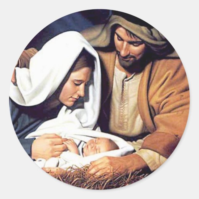 Nativity / Luke 2:11 Classic Round Sticker (Front)