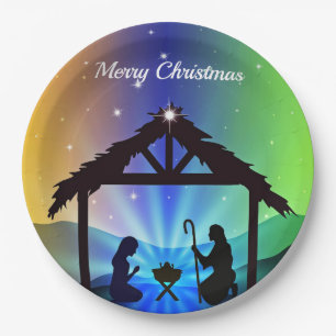 Nativity Manger Christmas Graphic Paper Plate