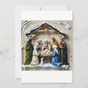 Nativity manger, tree wise men Bethlem Invitation