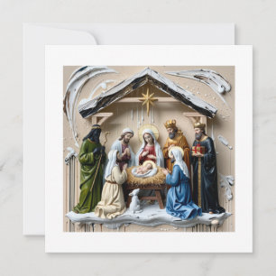 Nativity manger, tree wise men Bethlem Save The Date