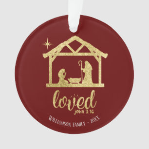 Nativity MangerJesus Love Christian Family Ornament