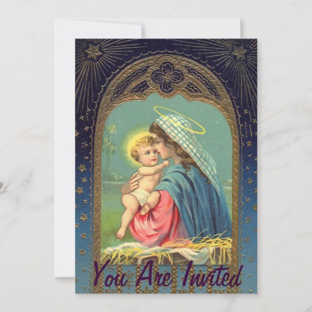 Nativity Mary Holding The Baby Jesus Invitation (Front)