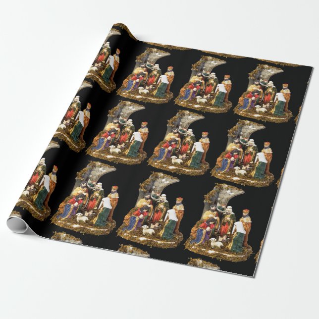 “Nativity” Matte Wrapping Paper, 30” x 6’ Wrapping Paper (Unrolled)