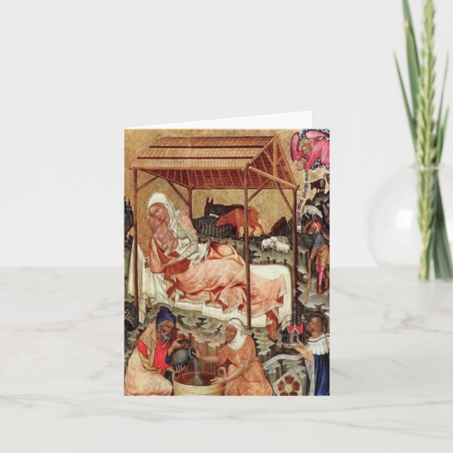 Nativity = Meister von Hohenfurth 1430. Holiday Card (Front)