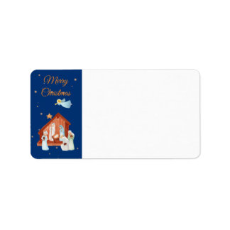 Nativity Merry Christmas Label