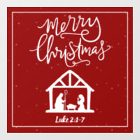 Nativity Merry Christmas Window Cling