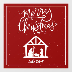 Nativity Merry Christmas Window Cling