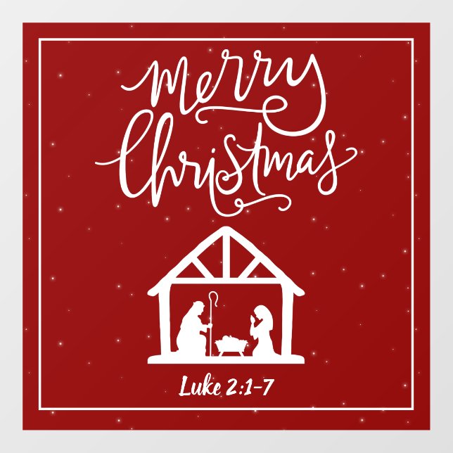 Nativity Merry Christmas Window Cling (Sheet)
