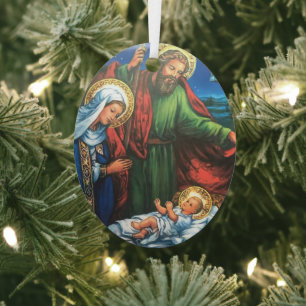 Nativity Metal Tree Decoration