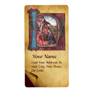 NATIVITY MONOGRAM CHRISTMAS PARCHMENT