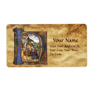 NATIVITY MONOGRAM CHRISTMAS PARCHMENT