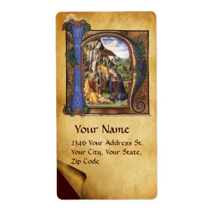NATIVITY MONOGRAM CHRISTMAS PARCHMENT